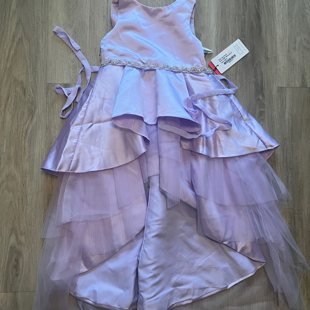 Lavender Layered Dress with Ribbon Detail